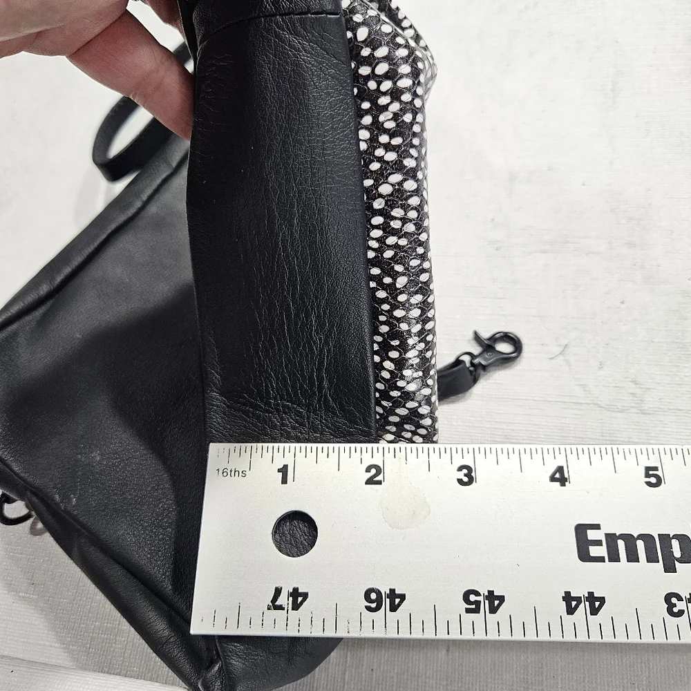 Daniella Lahavi‎ ALMA Black and White Leather Crossbody Bag